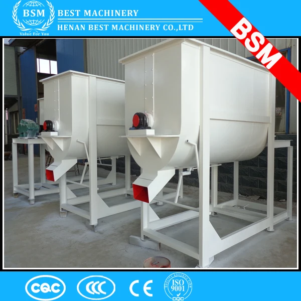 BSM brand industrial horizontal animal ribbon blender dry poultry cattle feed mixer, powder mixer, blender mixer