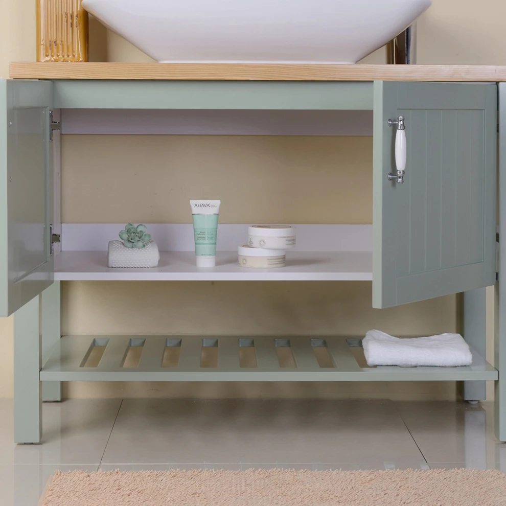 FSC certified High Quality bathroom vanity lamp porcelain bathroom furniture bedside cabinet with sink in the bathroom 100