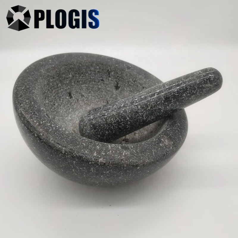 Natural Granite Pestle &Mortar stone kitchen  utensils garlic press