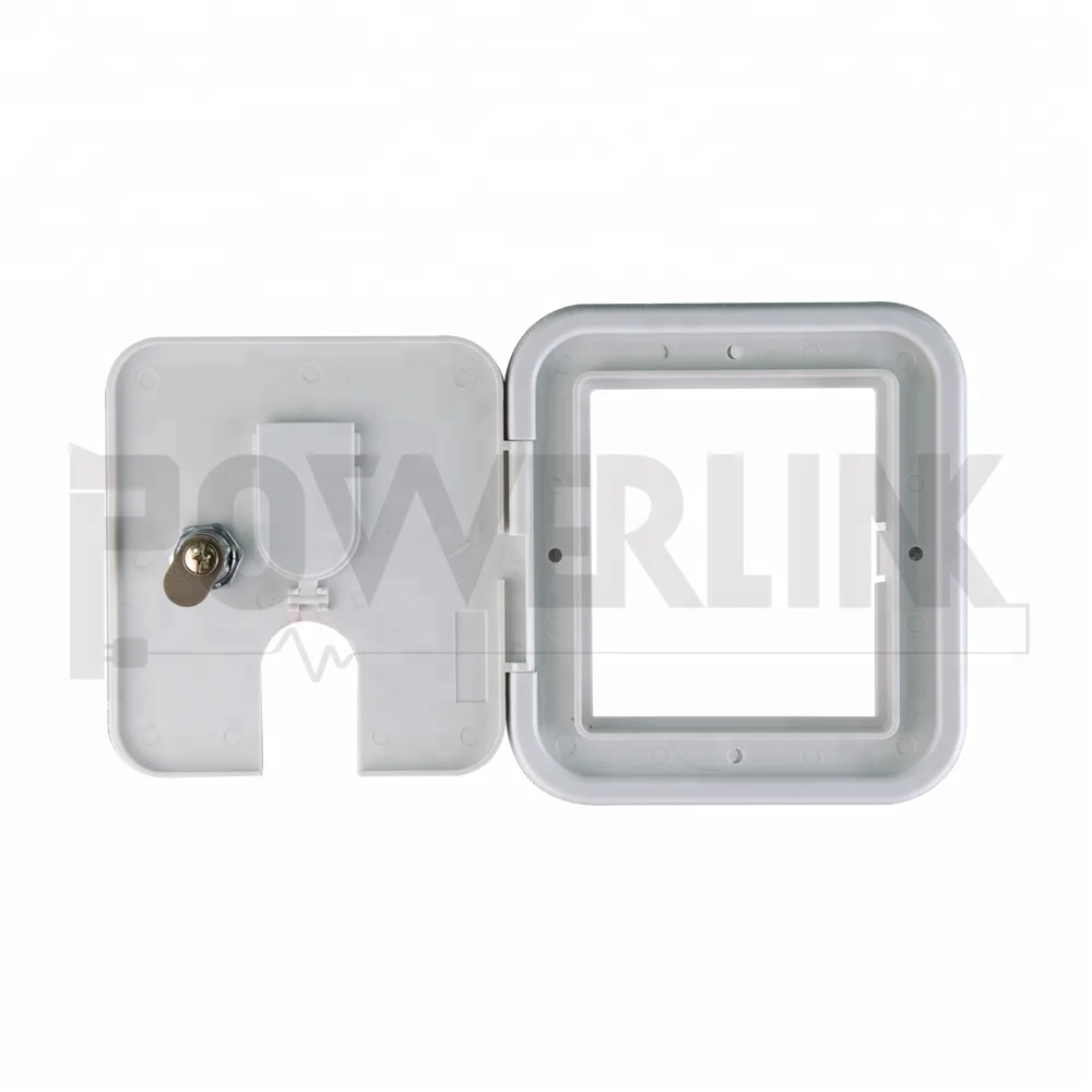 White Small 30/50 Amp Key Lock Electric Cable Hatch For RV Camper