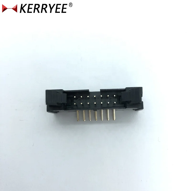 
14P Right angle shrouded box header connector 