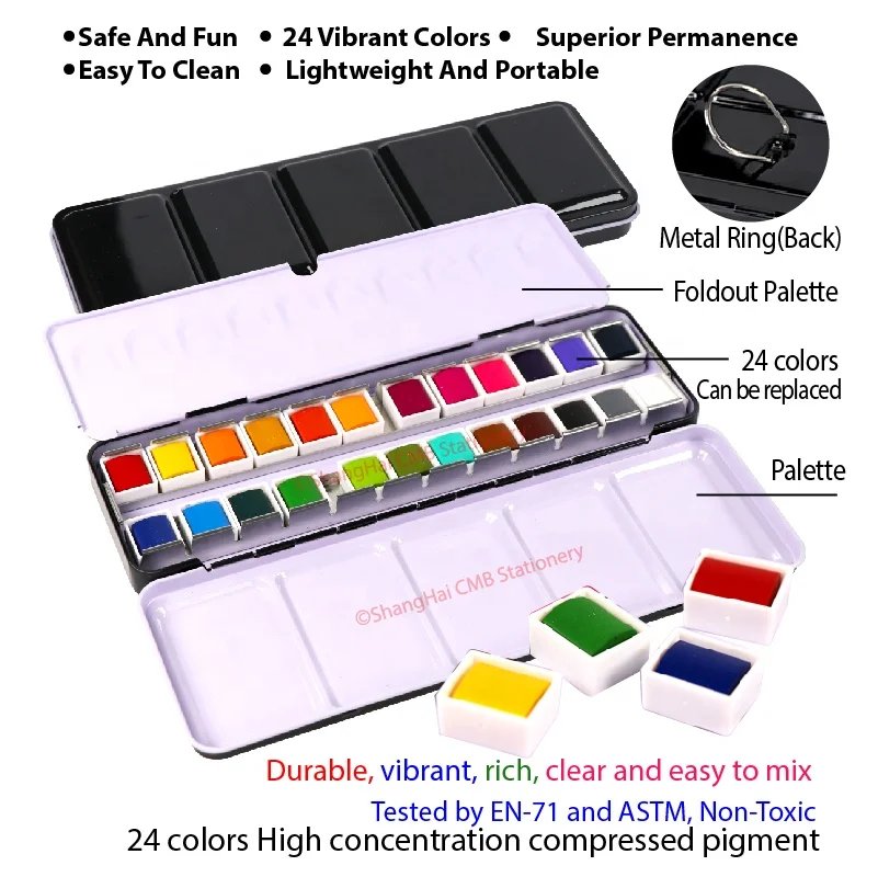 
High quality Non-toxic Safety solid watercolor paint brands 