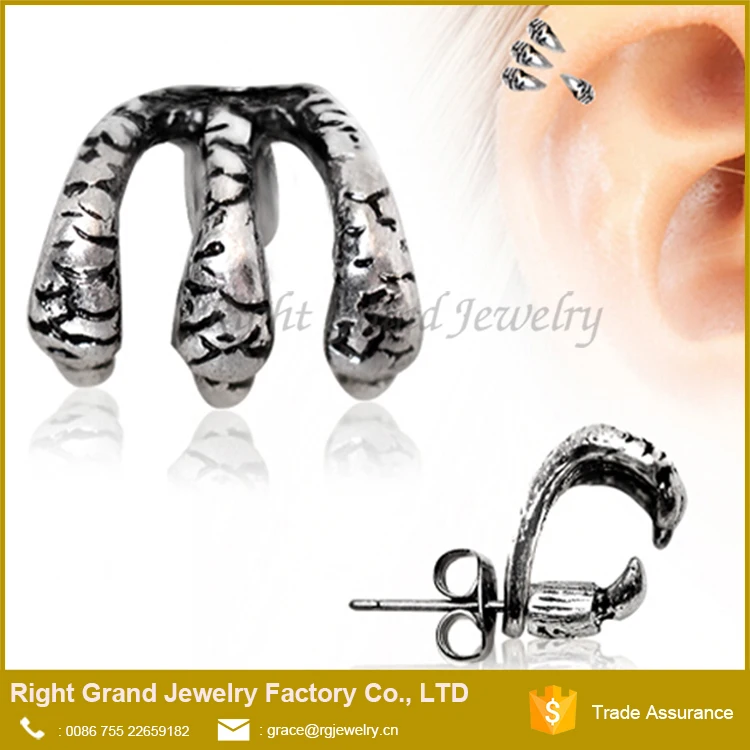 316L Хирургическая Сталь Мочку Уха Хряща Козелка Helix Коготь Серьги 22 Г