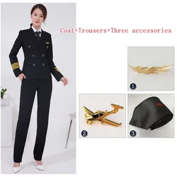 Wholesale Airline Aviation Black Women Pilot Uniform high quality