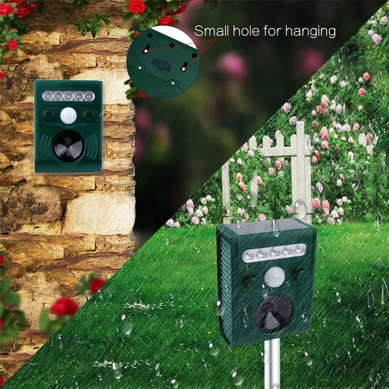 GH191B  Cat Deer Repellent Solar Powered  Ultrasonic Pest Repeller Animal Repeller Outdoor