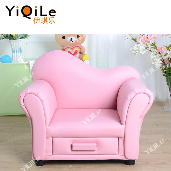 Pink single curved sofa preschool furniture kindergarten sofa for kids