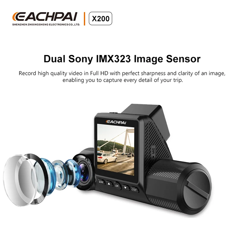 Видеорегистратор 1080P Передняя и внутренняя двойная камера с супер ночным видением wifi gps видеорегистратор Eachpai X200