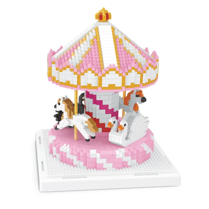 LNO Best plastic micro building block stacking game carrousel toys for Christmas