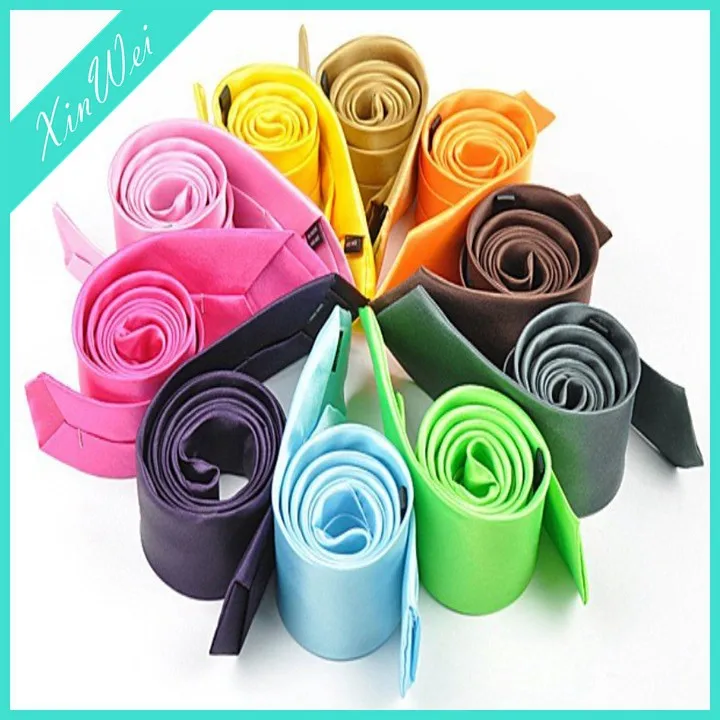 
Fashionable Skinny Slim Solid Multi Color Neck Tie 