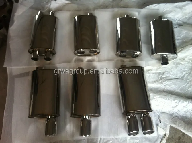 China manufacturer Stainless Steel High Flow Polished Automotive Exhaust Mufflers