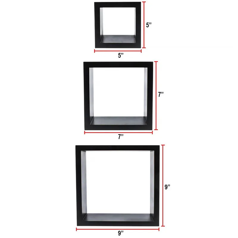 
Square Shaped Wooden Hanging Floating Cube Wall decor Shelf for Home Decoration 