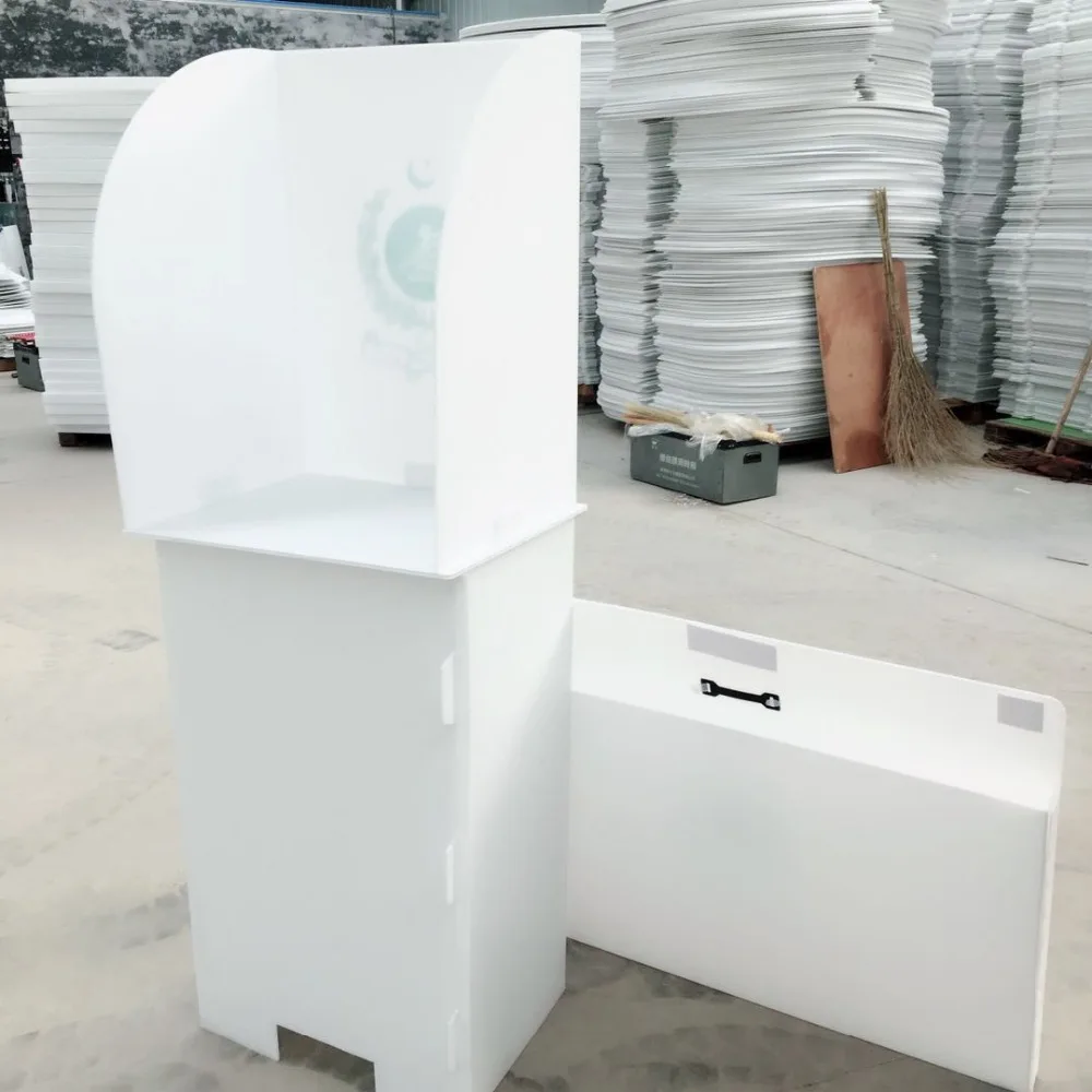 Portable recyclable pp corrugated corflute sheet election platform plastic voting booth