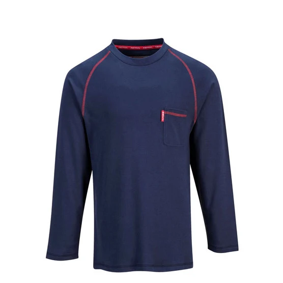 Wholesale Cotton Flame Resistant Long Sleeve FR Work safety jersey tee Shirt