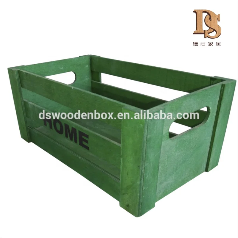 Antique Color Solid Wood Crate Handmade Painting Treatment Wooden Box/Crate for Home Decor Wooden Crafts