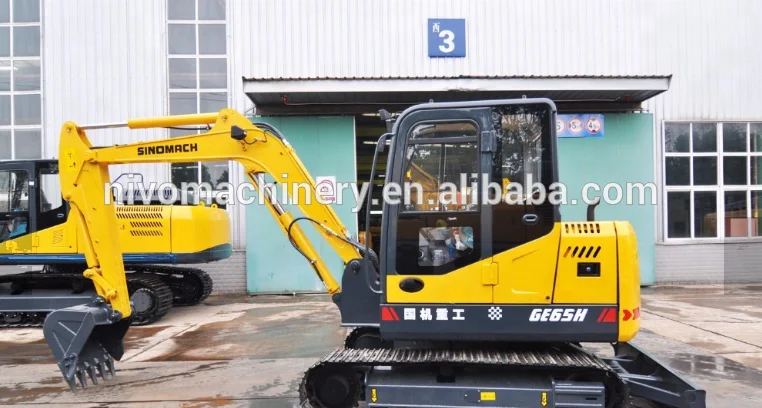SINOMACH E65 6 ton mini turning around 360 angle hydraulic crawler excavator, accessories or after sales quick wear parts
