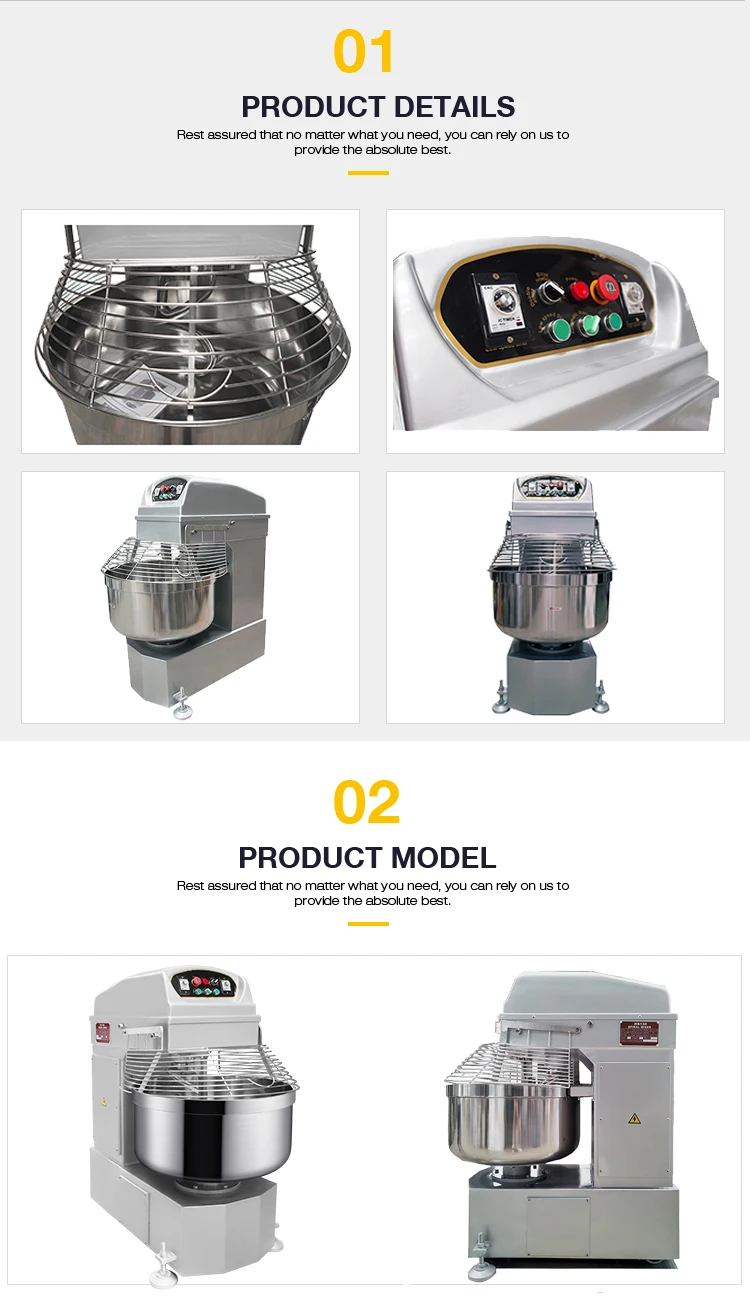 50kg flour capacity 130L Spiral Dough Mixer Bread Making Machine Bakery Equipment With CE Certificate