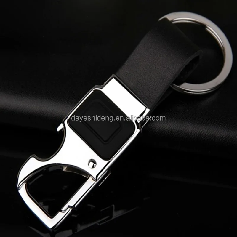 Multifunctional car key Chain Leather Alloy car key ring with small light for Lincoln Mazda Hyundai Cadillac Lexus Mitsubishi