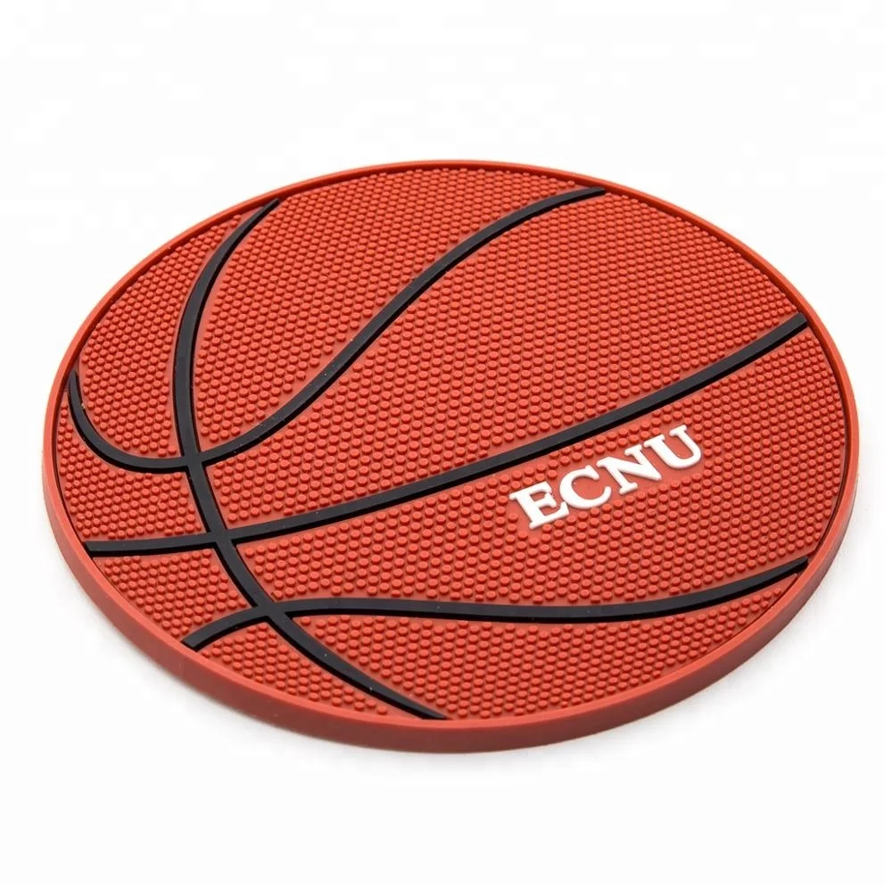 Hot selling cheap wholesale round shape basketball football sports pattern custom pvc beer coaster