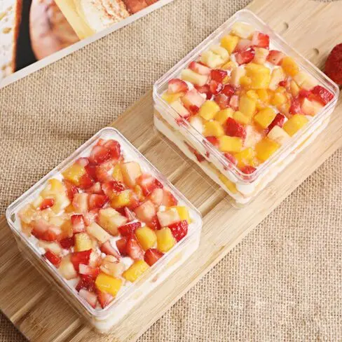 Plastic Blister Tray With Lid For Fruit/Cake/Candy/Biscuit Transparent Plastic Rectangular Food Storage Container Packing Box