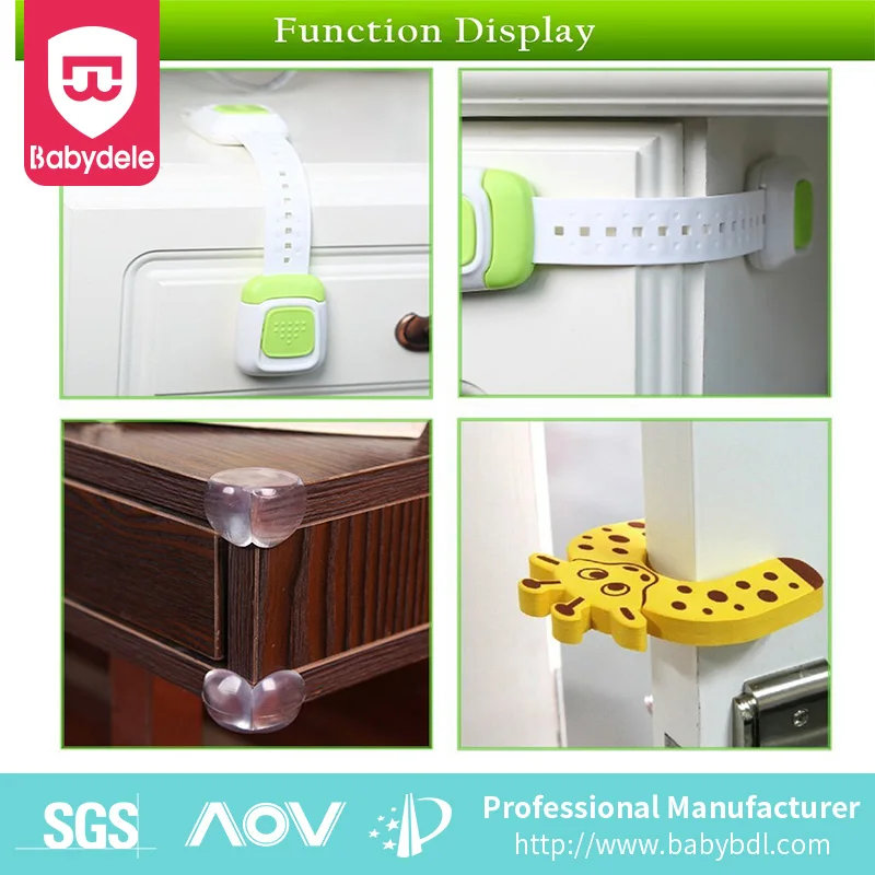 
Safety Cabinet Lock Baby Proofing Kit 10 Piece - Adjustable Child Safety Cabinet Locks, Edge & Corner Guards,Door Stopper Pro 