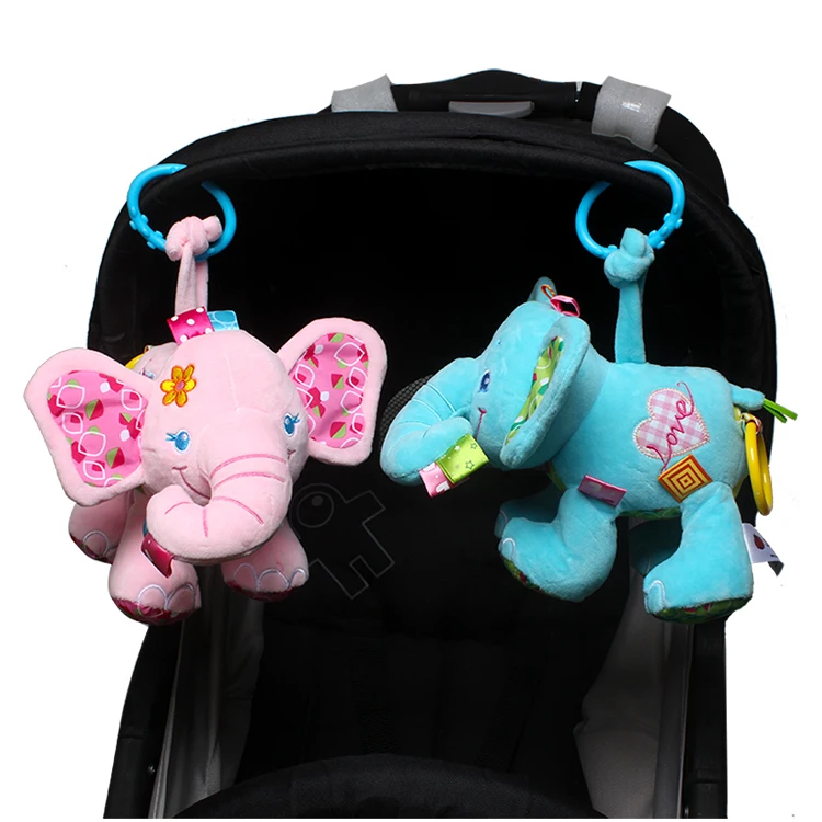 S013 EN71 Certification Cute Elephant Plush lullaby Pull String Musical Crib Hanging Baby Toy