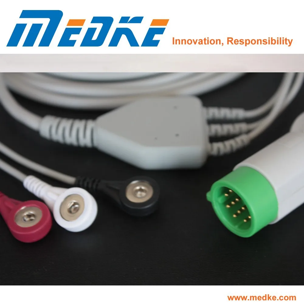 Medtronic lifepak 11, lifepack 12, lifepack15, lifepack20 одна часть экг кабель, 3 leadwire, оснастки конец, aha, G3115S