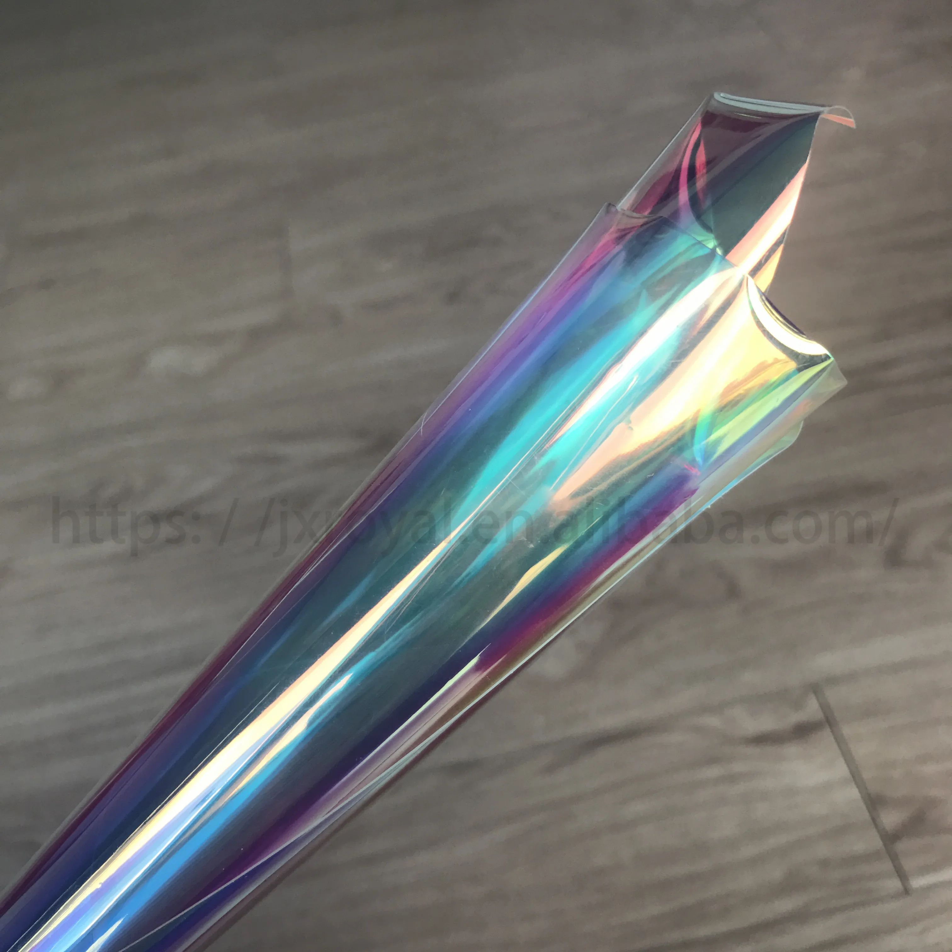 Голографическая виниловая ткань RG TPU дихроическая Переливающаяся пленка для сумки