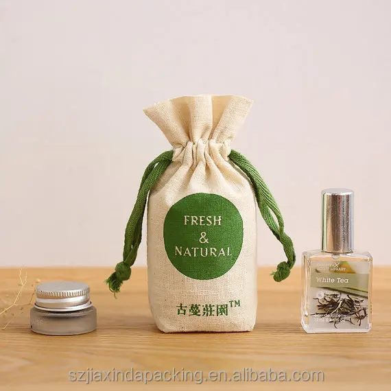 Индивидуальная маленькая хлопковая муслиновая сумка на шнурке