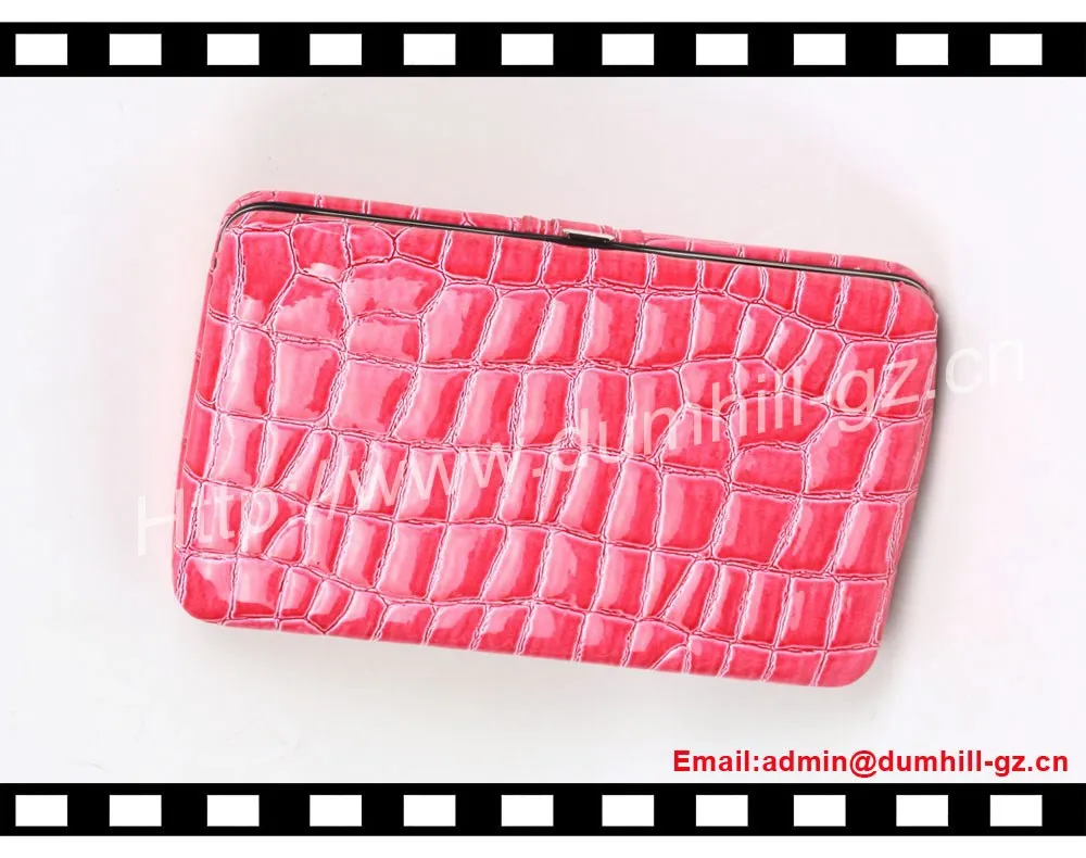 Metal frame flat women wallet