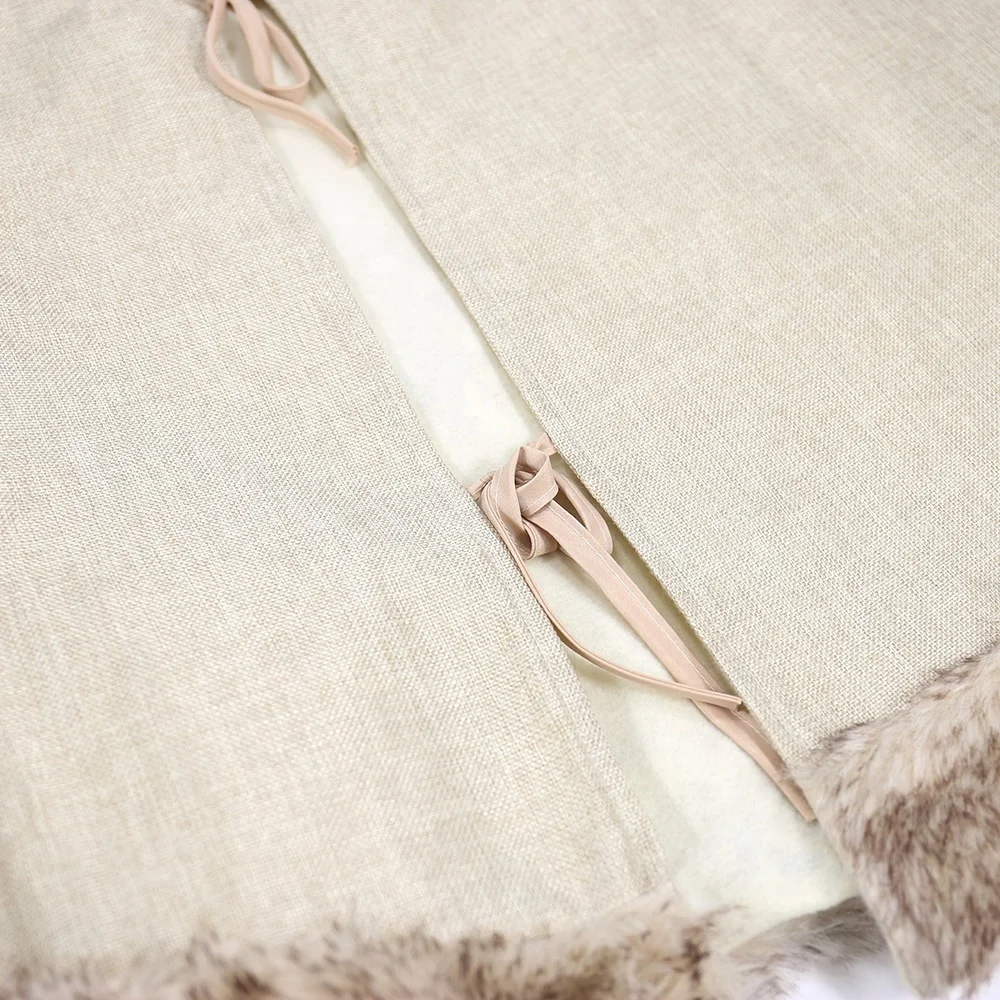 Christmas Linen Tree Skirt Decoration Guangzhou Wholesale Market Decoration Supplies Elk Navidad Gift