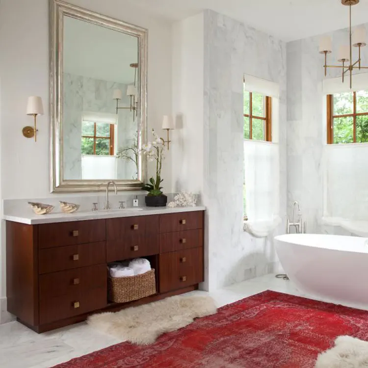 Bamboo used bathroom vanity base cabinets