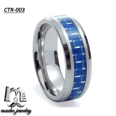 4mm Tungsten Ring Purple Carbon Inlay Wedding Band Jewelry Wholesale