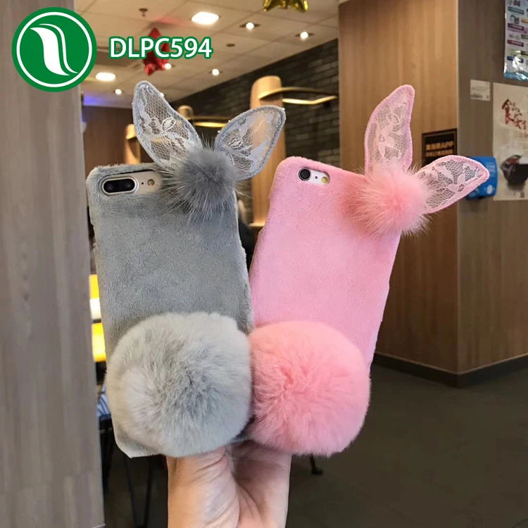 2017 new bowknot plush cell phone case the equip for manufacture of cover for mobile phone for iPhone 7