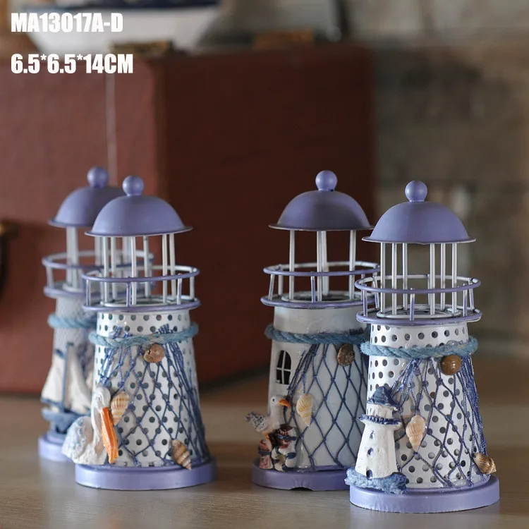 Ywbeyond 14cm 18cm 28cm Mediterranean style home nautical decor candle holder lighthouse decorations