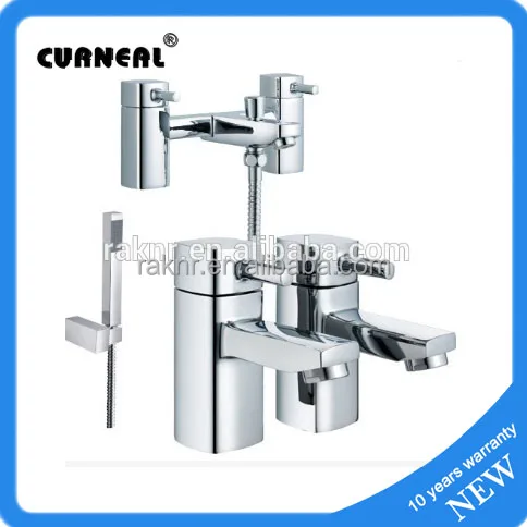 
Modern Chrome Bathroom Bath Shower Mixer Pair Of Basin Taps Set 