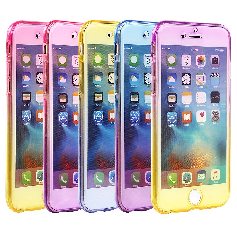 
360 Soft Full Protective Cover For iPhone 6 360 Phone Cases For iPhone 7 Cover Front Back Body Clear TPU Protector 