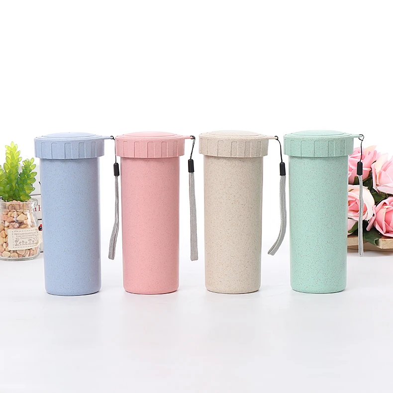
Hot Sale Custom Design 430ML Seal Leak Proof Multicolor Biodegradable Wheat Straw Cup 