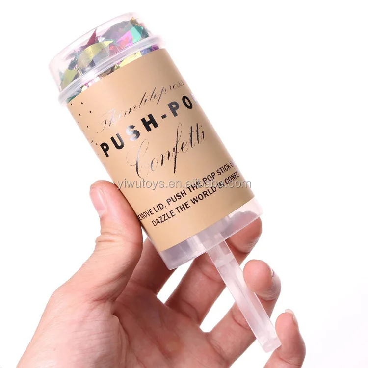 Customized Pink girl boy Gender Reveal Party push pop confetti