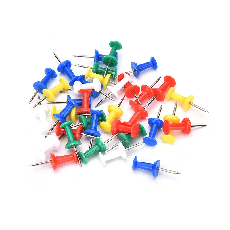 Wholesale 40pcs/box Plastic Cork Board Pins  For Map Colorful Plastic Push Pins