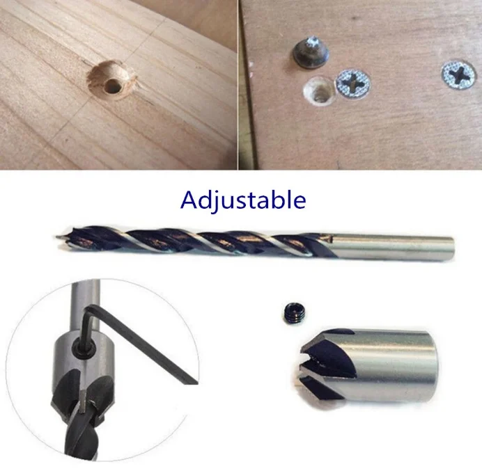 HSS Drill bit Set Carpentry Reamer Chamfer End Milling 3mm-10mm 7pcs Countersink Drill Bit