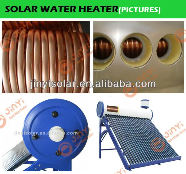 Jinyi High Quality 150L  solar Herter Copper Coil Pre-heated Vacuum Tube Solar Water Heater With Assistant Tank
