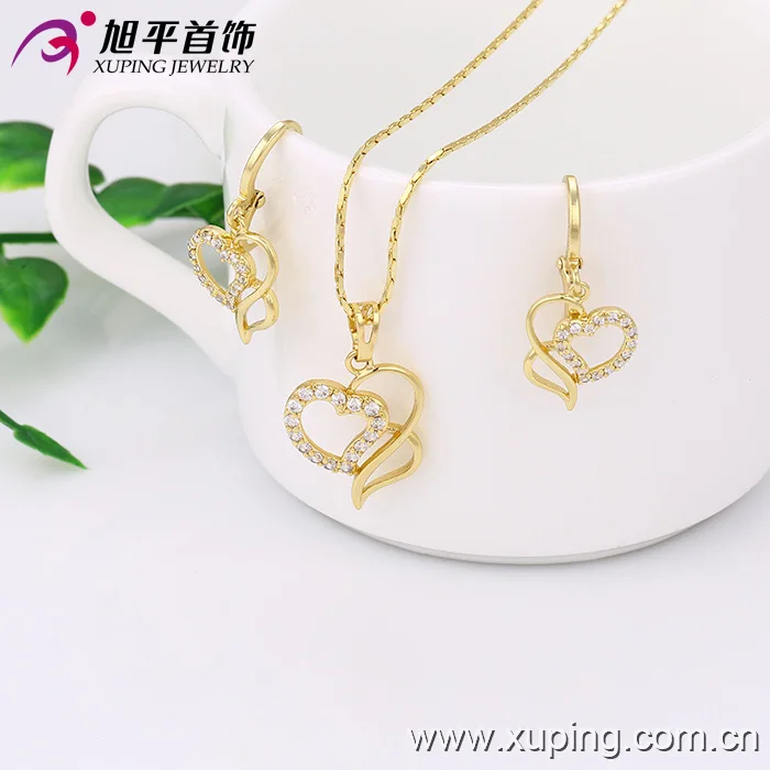 Bridal jewellery dubai jewellery, heart shape jewelry sets artificial jewellery, 14k plated custom jewelry set