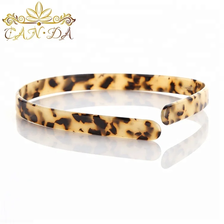 Simple design wholesale amber cellulose acetate plastic hair band simple custom headband