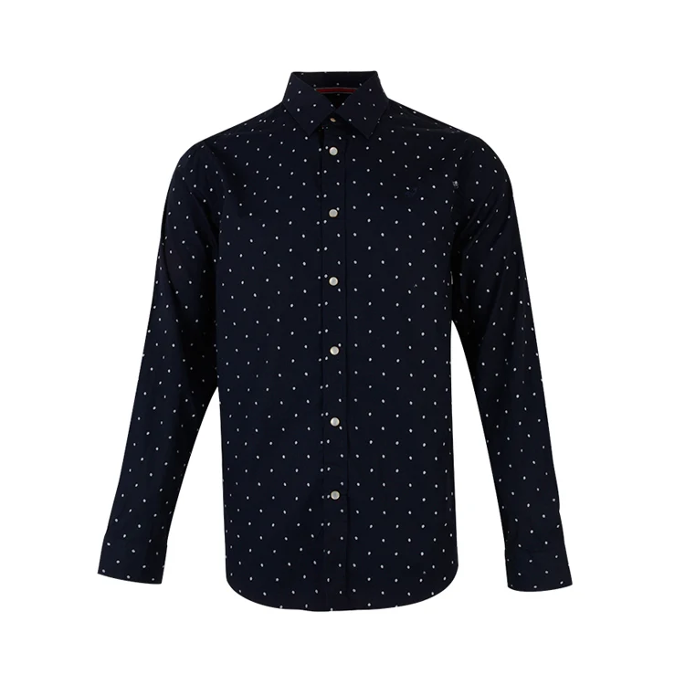 New arrival poplin cotton printed button up wholesale black formal shirts for men