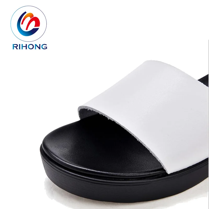 2021 Guangzhou slip on female size mix color custom genuine PU wedge ladies platform slide sandals