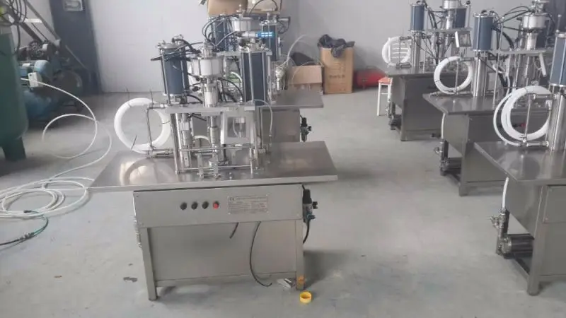 Semi-Automatic Aerosol air freshener can filling machine