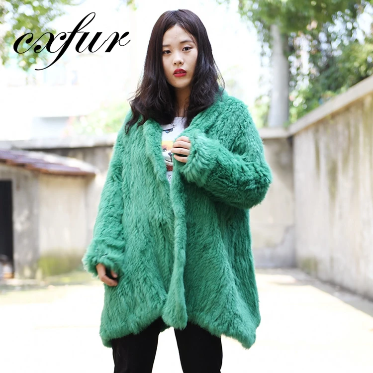 CX-G-A-139C Hot Sale Korean Style Rabbit Fur Coat Women