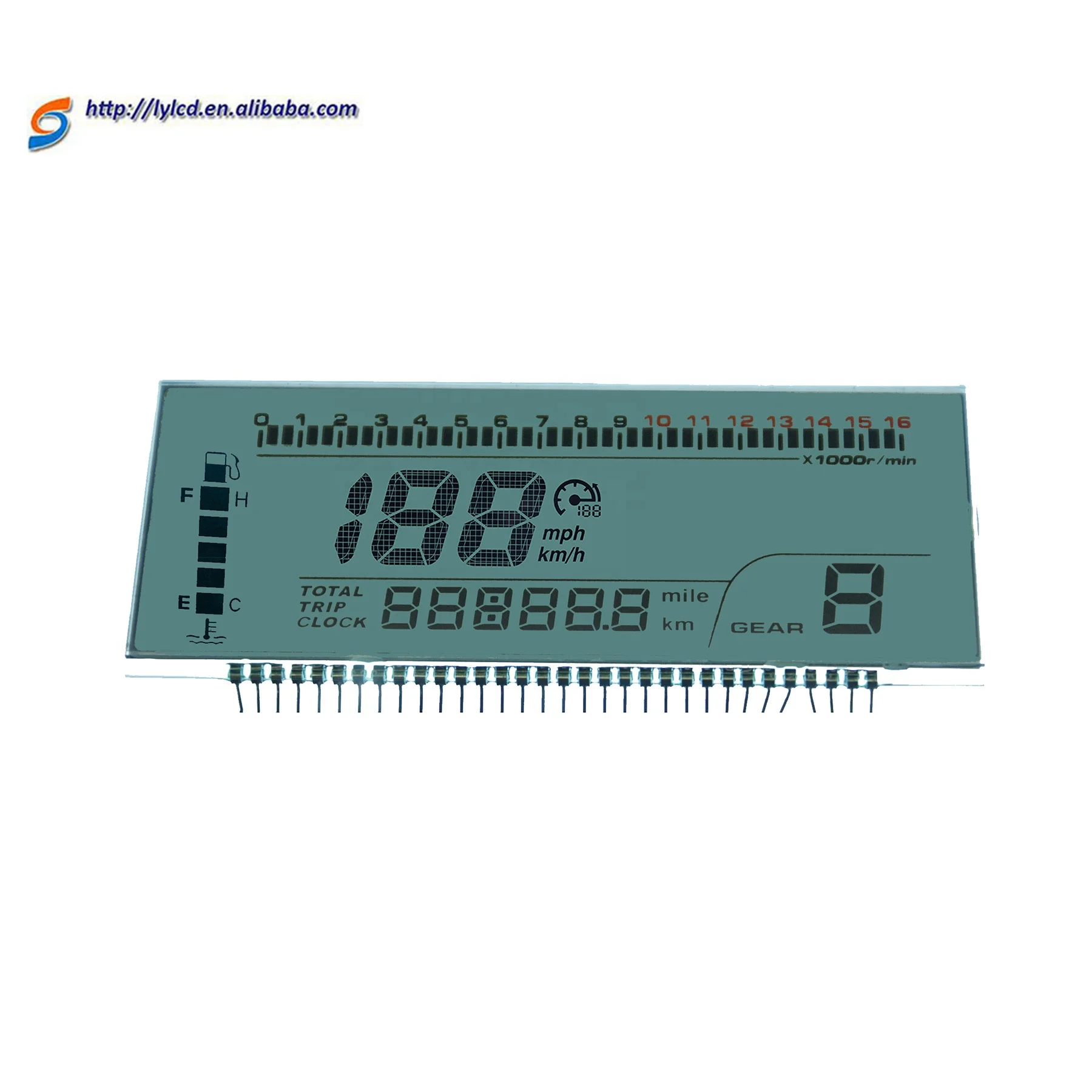 2017 dot matrix tn type vehicle industry 192x64 lcd display with grey film polarizer and zebras