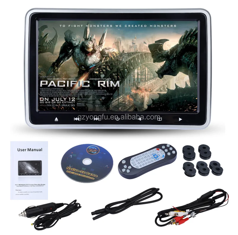 10.1 inch TFT Tonch Screen DVD player 1080p Car Headrest Monitor back seat lcd monitor