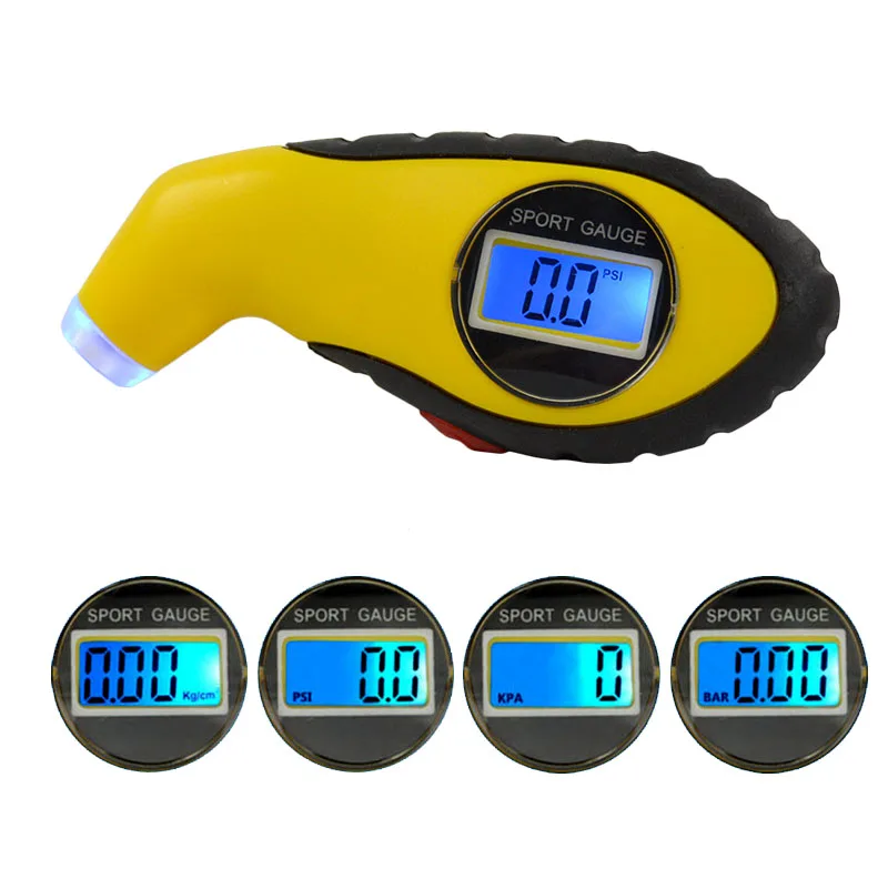 Custom Logo Car Tire Pressure Gauge LED Tire Pressure Counting Meter Electronic Digital LCD Vehicle Barometer